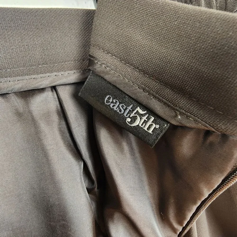 East 5th Dark Brown Stretchy Career Business Pencil Midi Skirt Plus Size 20W